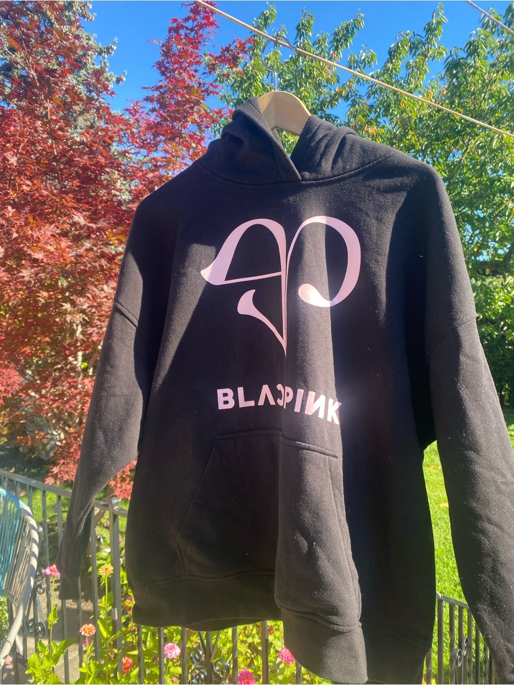 H&M Black Cowl-Neck Sweater with Pink Graphic